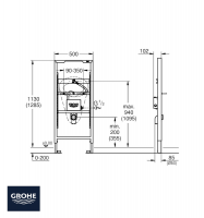 MEDIDAS MODULO URINARIO SENSOR TEMPERATURA RAPID SL GROHE